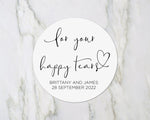 Cute Wedding Thank You Favor Stickers, For Your Happy Tears Stickers, Custom Round Candy Labels, Personalized Circle Favour Bag Tags, Heart