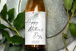 Happy Mothers Day Wine Label, Gift for Mum from Daughter, Mom present from Son, Custom Wine Label Sticker, Best Mom Ever, Pink Floral