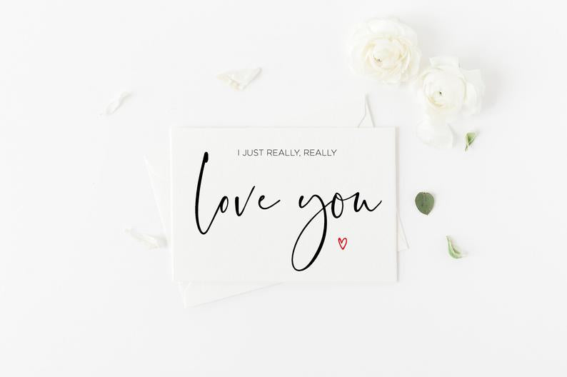 
            
                Load image into Gallery viewer, Anniversary Card for Husband, I Really Love You Card for Boyfriend, Valentine for Him, Card for Wife, V Day card for Girlfriend, Cute
            
        
