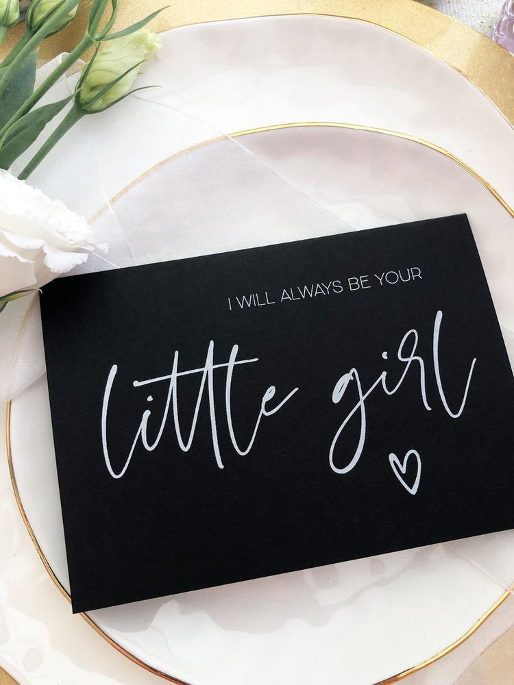 Black and White I Promise I Will Always Be Your Little Girl Wedding Day Card, Father of the Bride Gifts, Dad Gifts, Father of the Groom Gift