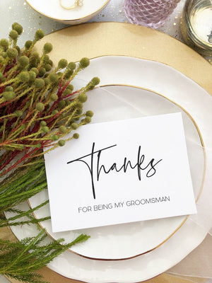 
            
                Load image into Gallery viewer, Thank You Groomsman Card, Groomsmen Gifts, Groomsman Gift, Wedding Cards, Groomsmen Gift Ideas, Wedding Party, Elegant Black and White BT
            
        