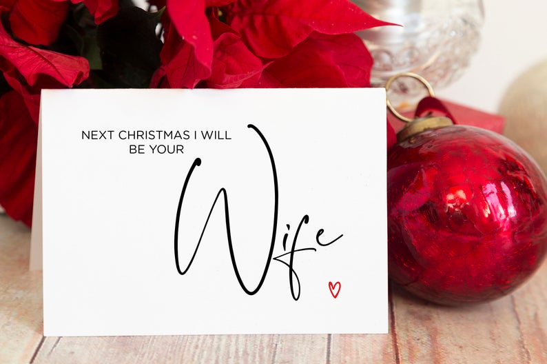 Next Christmas I Will Be Your Wife Christmas Card, To My Fiancé Merry Christmas, Hubby to Be Holiday Card, Bride to Be Cards, Simple Cards