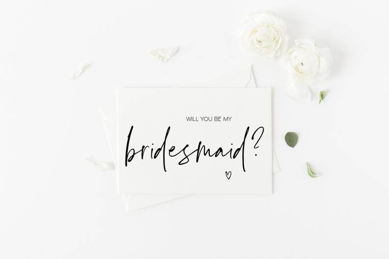
            
                Load image into Gallery viewer, Modern Will You be My Bridesmaid Proposal Card, Bridesmaid Asking Wedding Card, Bridal Party Request, Maid of Honour Gift Ideas, BT
            
        
