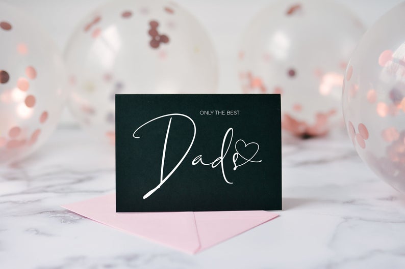 Black Best Dads Pregnancy Announcement Card for Dad, Pregnancy Reveal Card for Father, You're Going to be Promoted to Grandfather To Be Gift