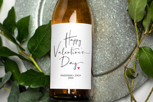 Custom Valentine's Day Wine Label, Fiancé Gift, Happy Valentine Gift Idea for Wife, Husband, Boyfriend, Girlfriend, Wine Bottle Stickers