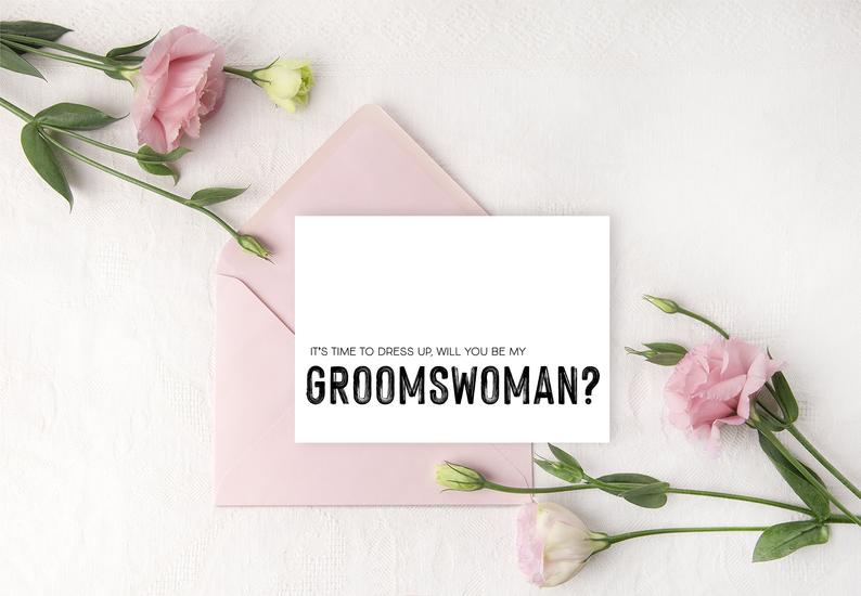 
            
                Load image into Gallery viewer, Will You Be My Groomswoman Wedding Day Card
            
        