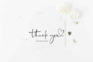 
            
                Load image into Gallery viewer, Wedding Thank You Card Template, Engagement Thank You Cards, Personalized Thank You Cards, Baby Shower Cards, Calligraphy Note Cards, Simple
            
        