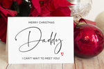 Merry Christmas Cards for Daddy, Dad to Be Holiday Greeting Card, Husband Holiday Card, Pregnancy Christmas Card, Card from Baby Bump