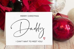 
            
                Load image into Gallery viewer, Merry Christmas Cards for Daddy, Dad to Be Holiday Greeting Card, Husband Holiday Card, Pregnancy Christmas Card, Card from Baby Bump
            
        