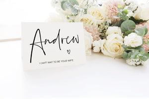 
            
                Load image into Gallery viewer, Custom I Can&amp;#39;t Wait to be Your Wife Wedding Card, Groom Gift From Bride, Groom Gifts, Husband On Wedding Day Card, Husband Gift Personalised
            
        
