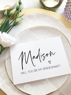 Custom Bridesmaid Proposal Card, Personalized Will You Be My Bridesmaid Asking Card, Bridesmaid Request, Bridesmaid Gift Ideas, BT