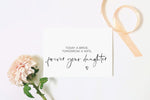 Forever Your Daughter, To My Parents on My Wedding Day Card, Parents Wedding Card, Parents Of The Bride, For Mom And Dad, Brides Parents