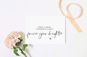 
            
                Load image into Gallery viewer, Forever Your Daughter, To My Parents on My Wedding Day Card, Parents Wedding Card, Parents Of The Bride, For Mom And Dad, Brides Parents
            
        