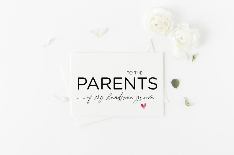 Parents of the Groom Gifts, Parents of the Bride Gift, Brides Parents, Mom Dad Card, Wedding Gift New In Laws, To My Parents Wedding Day