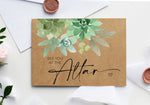 See You At The Altar Wedding Card for Groom, Husband Wedding Gift, Bride Cards, Greenery Succulents, Love Romantic, Rustic, Kraft Wife Gifts