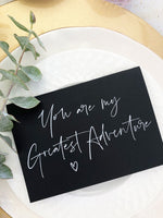 Black and White You Are My Greatest Adventure Wedding Day Card, Groom Gift From Bride, Groom Gifts, To My Husband On Our Wedding Day Gift BT