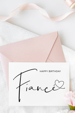 
            
                Load image into Gallery viewer, Happy Birthday Fiancé Card Boyfriend, Birthday Cards Girlfriend, Gift for Husband from Wife, Hubby Birthday for Him, Cute Love Engaged
            
        