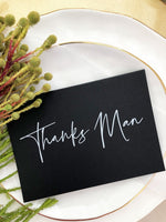 Black and White Thanks Man Wedding Day Card, Thank You Best Man Card, Groomsmen Gift Ideas, Bridal Party Gifts, Modern Wedding, BT