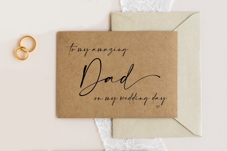 
            
                Load image into Gallery viewer, Father of The Bride, To My Dad On My Wedding Day Card, Father of the Groom Gift, Daddy From Daughter, Vintage Wedding, Rustic Wedding Cards
            
        