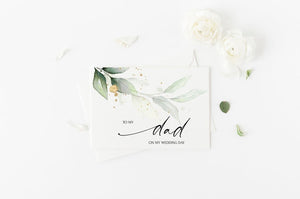 
            
                Load image into Gallery viewer, To My Dad On My Wedding Day, Eucalyptus Card Father Of The Bride Card, Dad of Bride Gift, Elegant Wedding, To My Daddy, Father of Groom Gift
            
        