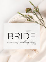To My Bride On Our Wedding Day Card, For Future Wife From Groom, To Bride Cards From Husband, Love Cards, Cute Modern Wedding Keepsake Card