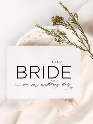 
            
                Load image into Gallery viewer, To My Bride On Our Wedding Day Card, For Future Wife From Groom, To Bride Cards From Husband, Love Cards, Cute Modern Wedding Keepsake Card
            
        
