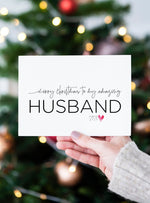 Cute Husband Christmas Card, To My Groom Holiday Cards, From Wife, Bride Married Couple Xmas Present, For My Fiance, I Love You Hubby Card