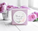 Custom Wedding Thank You Favor Stickers, Cute Party Tags, Round Candy Labels, Circle Favour Bag, Heart, Envelopes Invitations, Pink Floral