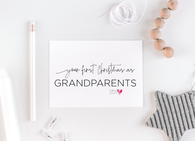 Christmas Cards for Grandfather, To My Grandparents Merry Christmas Card, First Christmas as Grandmother Gifts Xmas, Cute Holiday Greetings