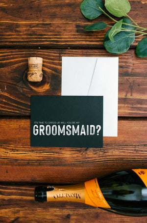 Black Will You Be My Groomsmaid Wedding Day Card, Bridesmaid Gift Ideas, Wedding Party Proposal, Grooms Party Gifts, Bridal Party Invite