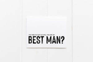 
            
                Load image into Gallery viewer, Asking Best Man Proposal Wedding Card, Suit Up Be My Best Man Invite, Asking Groomsman, Gift Best Man Invitation, Modern Wedding, Simple
            
        