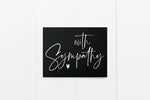 Black With Sympathy Greeting Card, Bereavement, Condolence, Grieving Support, Thinking of You Mourning Card, Loss of Pet, Sadness Compassion