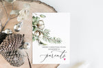 Christmas Cards for Parents, To My Mother Father Merry Christmas Card, Woodland Greenery, Gifts for Mom Dad Xmas, Seasons Greetings Holidays