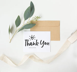 
            
                Load image into Gallery viewer, Rustic Wedding Thank You Card Template, Wedding Thank You Cards, Personalised Thank You Cards, Personalized Cards, Calligraphy Note Cards
            
        