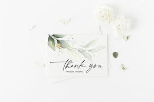 Eucalyptus Thank You Card Template, Wedding Thank You Cards, Engagement Thank You Cards, Personalized Stationery Sets, Baby Shower Thank You