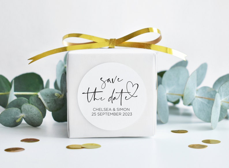 Cute Custom Save the Date Invite Wedding Favor Candle Stickers, Cute Party Tags, Round Candy Labels, Favour Bag, Envelopes Invitations