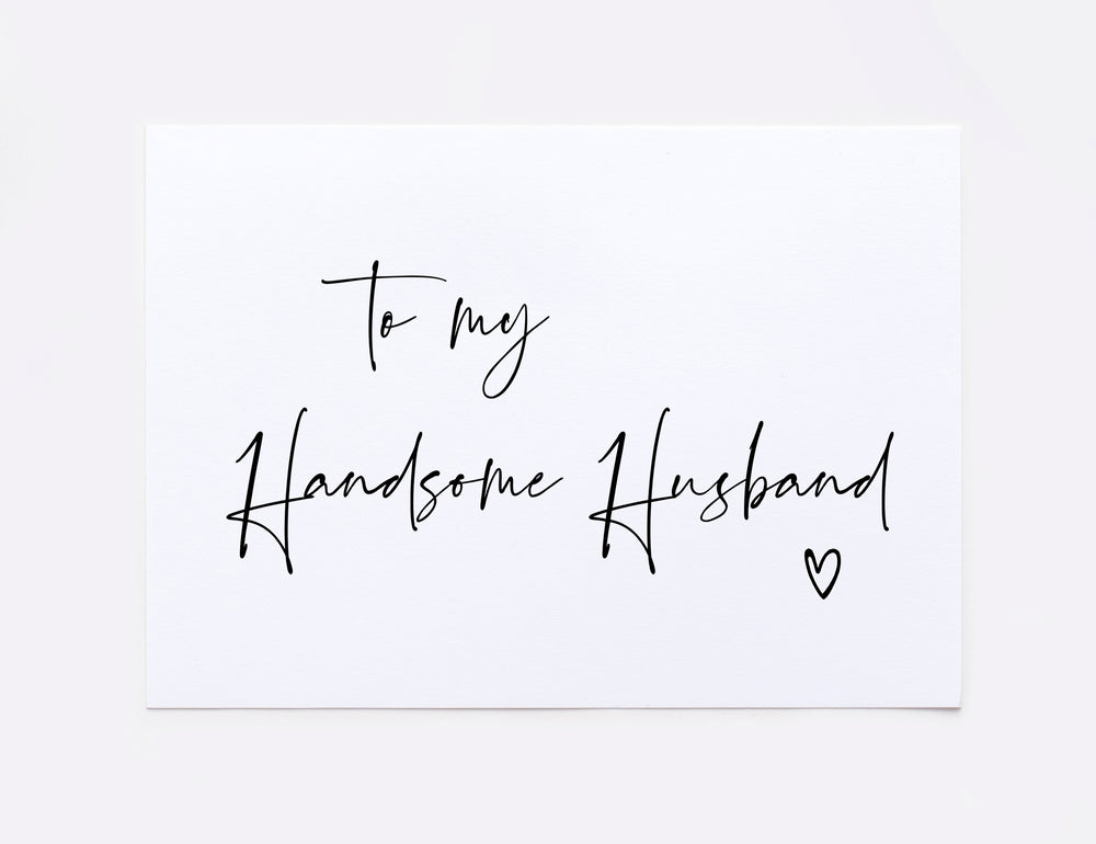 "To My Handsome Husband on Our Wedding Day" Card from Bride for Groom