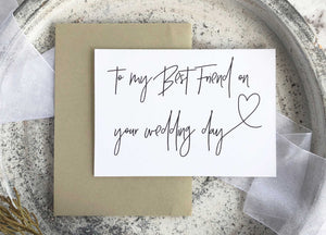 
            
                Load image into Gallery viewer, &amp;quot;To My Best Friend On Your Wedding Day&amp;quot; Wedding Gift Card
            
        