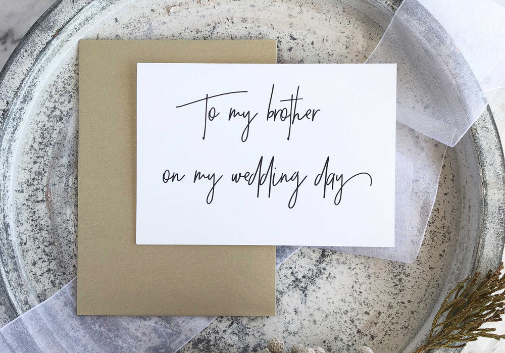 
            
                Load image into Gallery viewer, &amp;quot;To My Brother On My Wedding Day&amp;quot; Thank You Card for Sibling
            
        