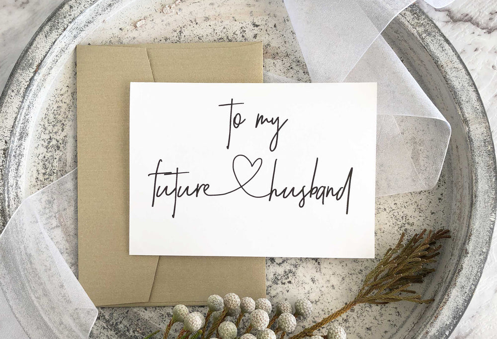 
            
                Load image into Gallery viewer, &amp;quot;To My Future Husband&amp;quot; Wedding Card From Bride to Groom
            
        