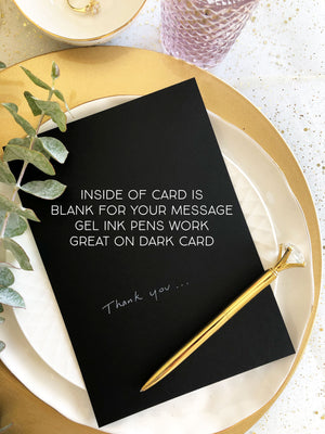 Custom Black and White Thank You Wedding Day Card, modern