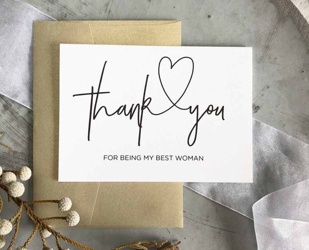 Thank you for being my Best Woman Wedding Card