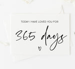 365 Days First Anniversary Card