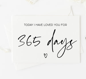 365 Days First Anniversary Card