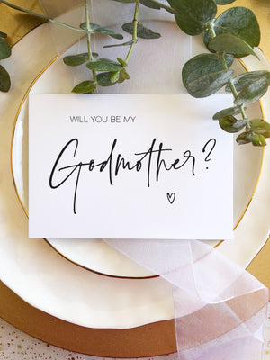 "Will You Be My Godmother" Godparent Baptism Card