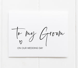 
            
                Load image into Gallery viewer, To My Groom on our Wedding day Card
            
        