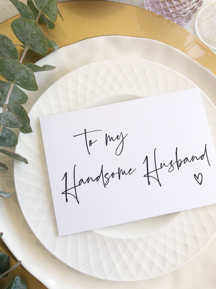 "To My Handsome Husband on Our Wedding Day" Card from Bride for Groom