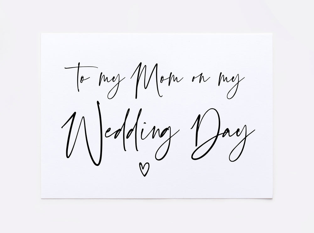 To My Mom on My Wedding Day Card for Mother of Bride Groom