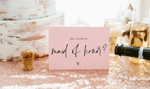 Pink Maid of Honor Proposal Card