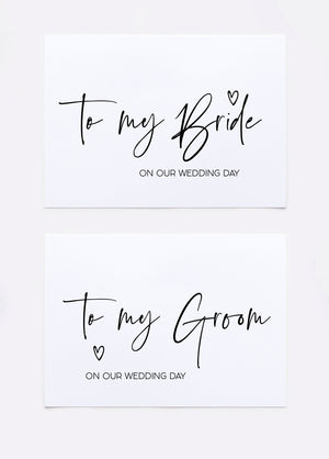 
            
                Load image into Gallery viewer, Bride and groom wedding day cards
            
        